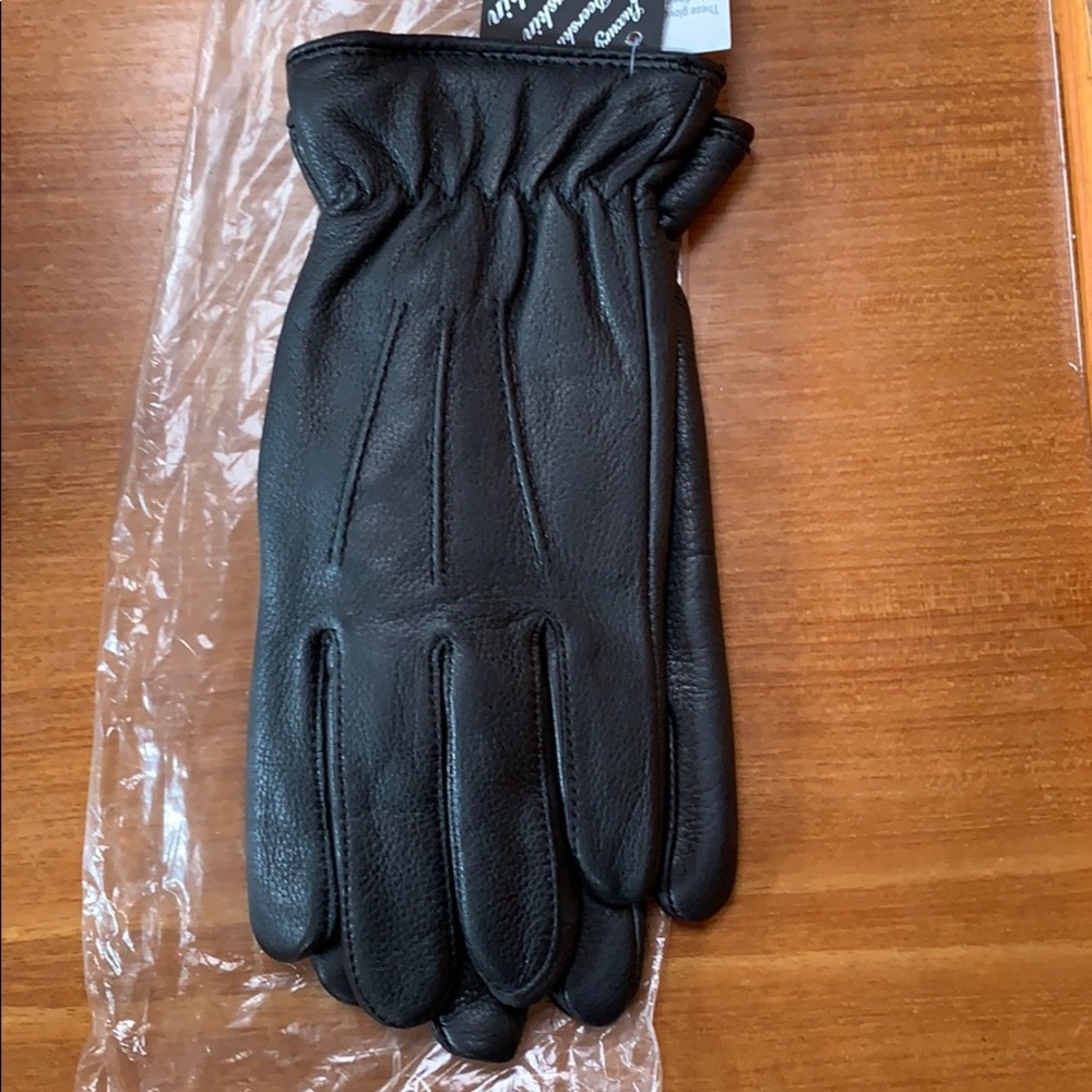 NWT Men’s black deerskin leather Drivers gloves MD